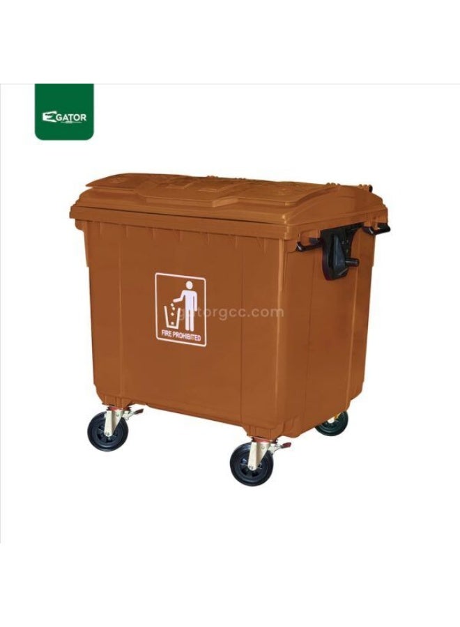 جاتور جيتور | حاوية نفايات خارجية شديدة التحمل سعة 1100 لتر - بني - Image 1